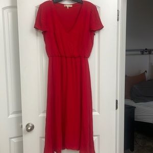 Wayf red gauze dress